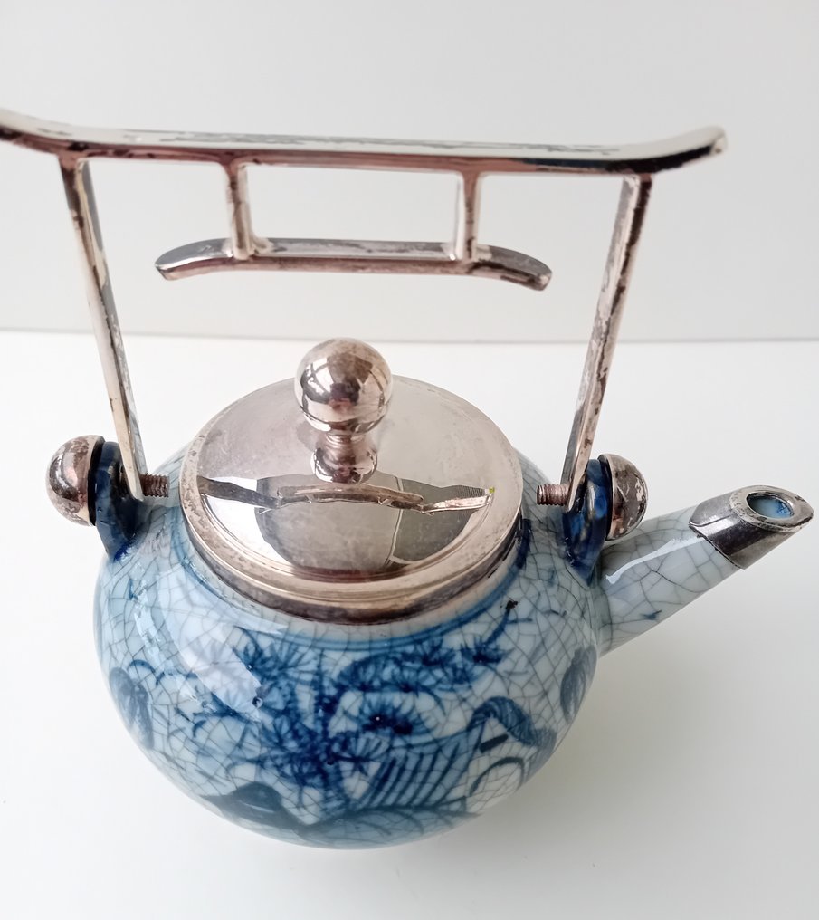 茶壺 - 清朝19世纪 - 镶嵌纯银 #2.1