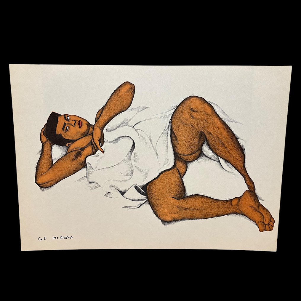 肌肉发达的男子躺着——三島剛画集 若者 Mishima Gō的书 - 平版画 - Mishima Gō 三島剛 (1924-1988) - 日本 - 昭和年代(1926-1989) #1.0