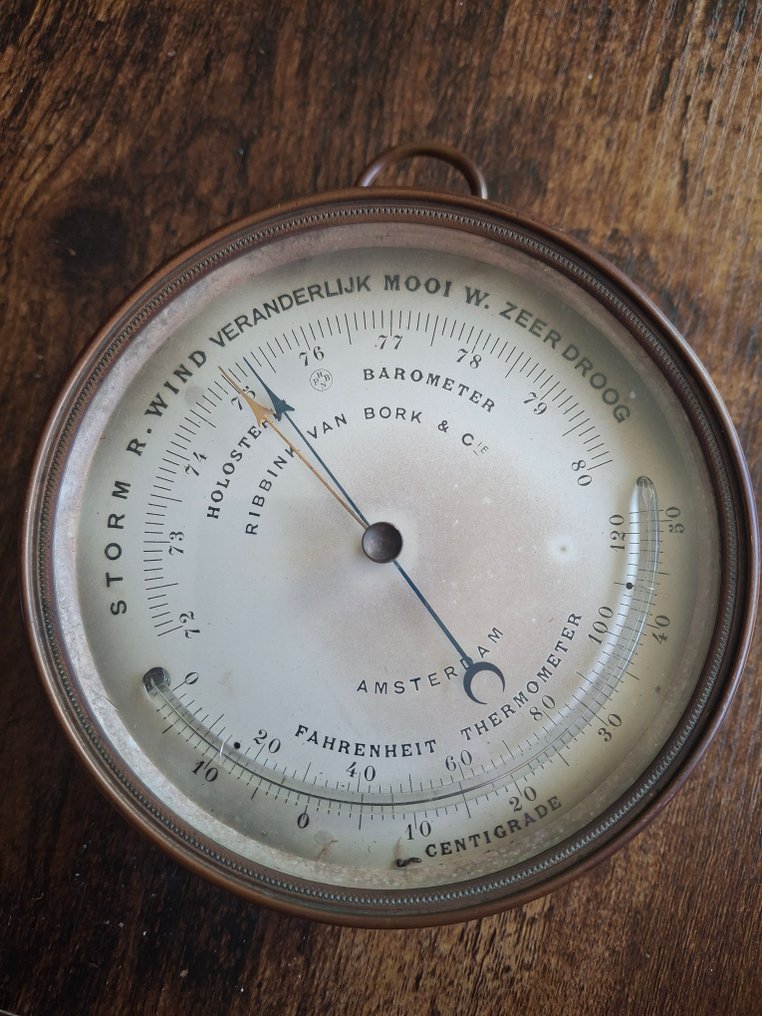 Ribbink van Bork & Cie Aneroid barometer, Holosteric aneroid barometer - Rame, Metallo - Ribbink van Bork & Cie ba #1.0