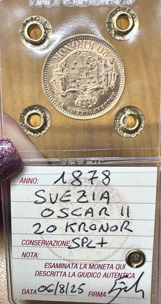 Σουηδία. Oscar II. 20 Kroner 1878 #2.1