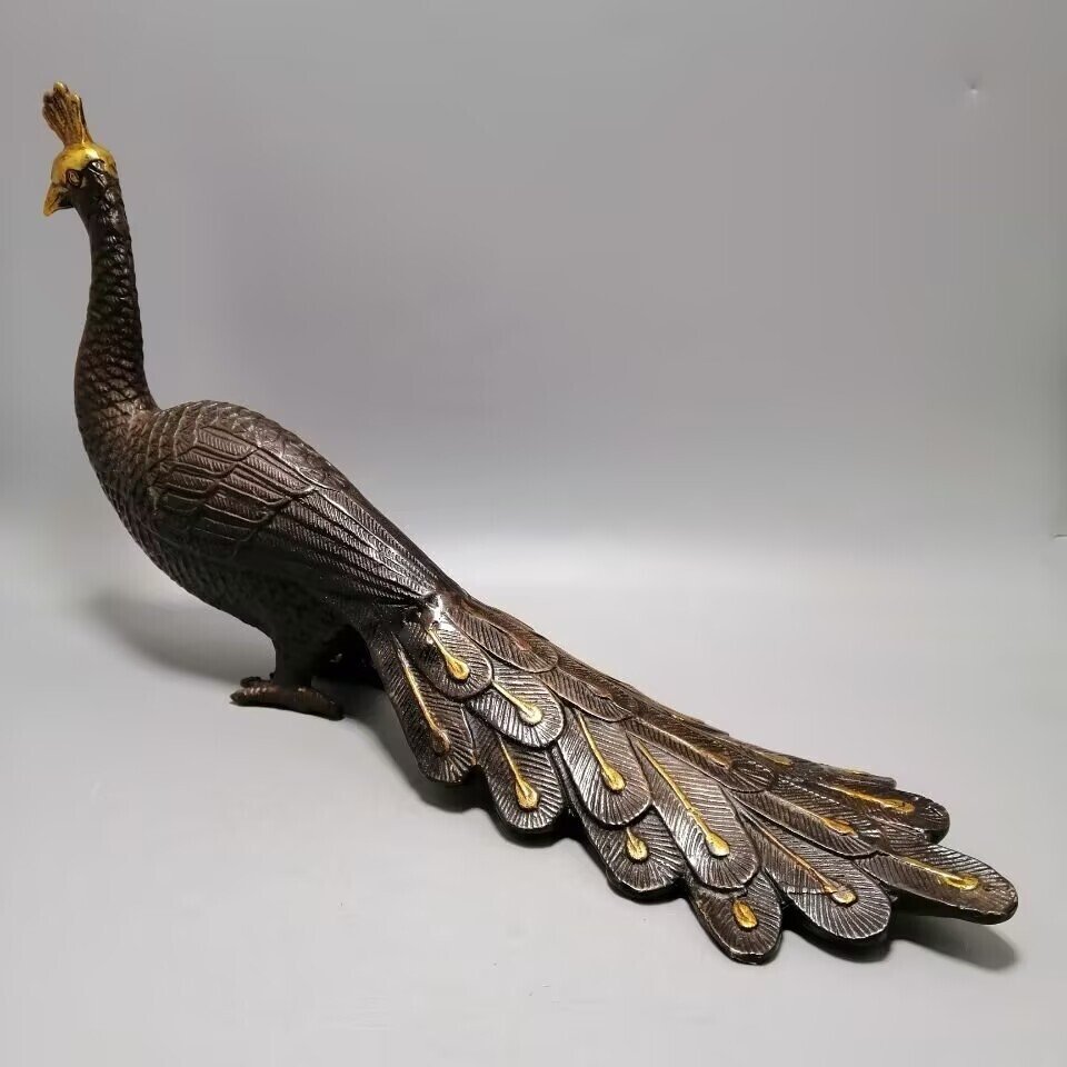 雕塑, Peacock - 17.5 cm - 黄铜色 #1.0