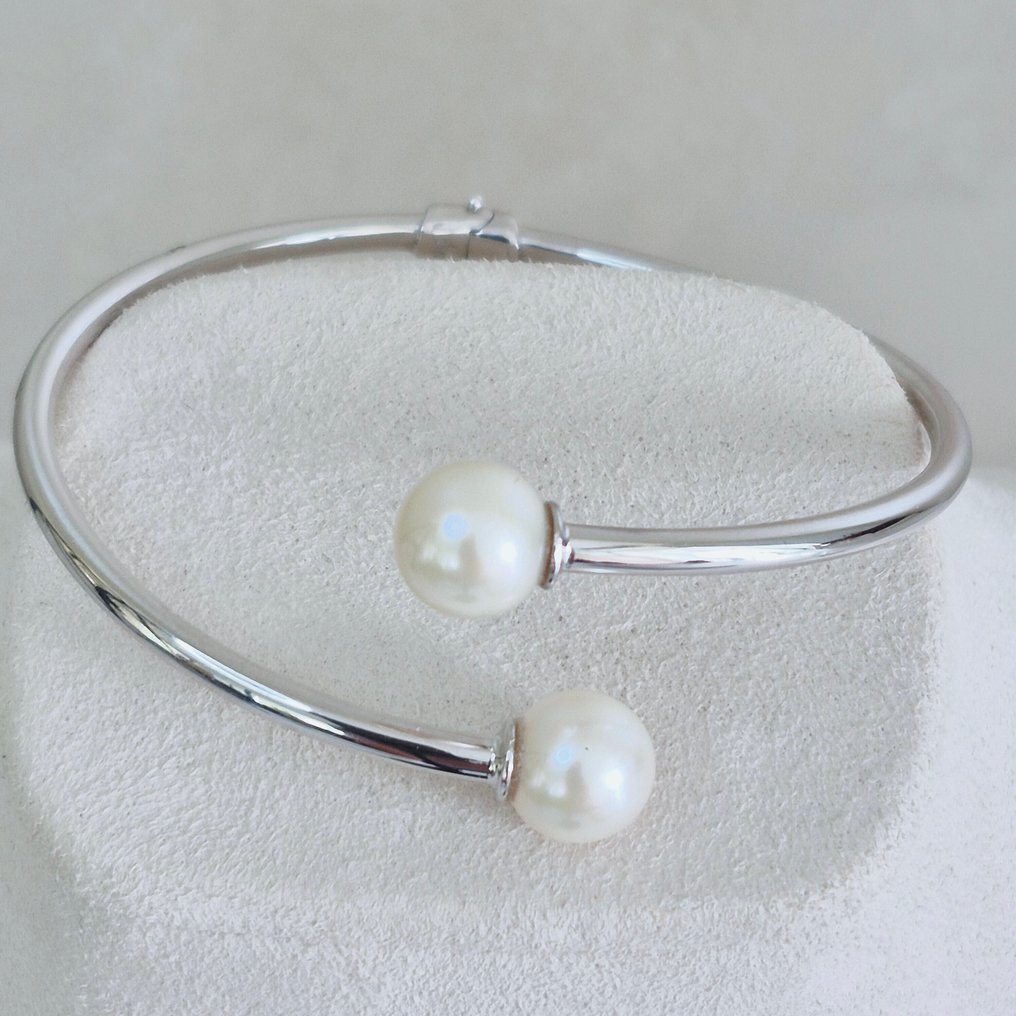 Armring - 14 karat Hvidguld Perle #4.3