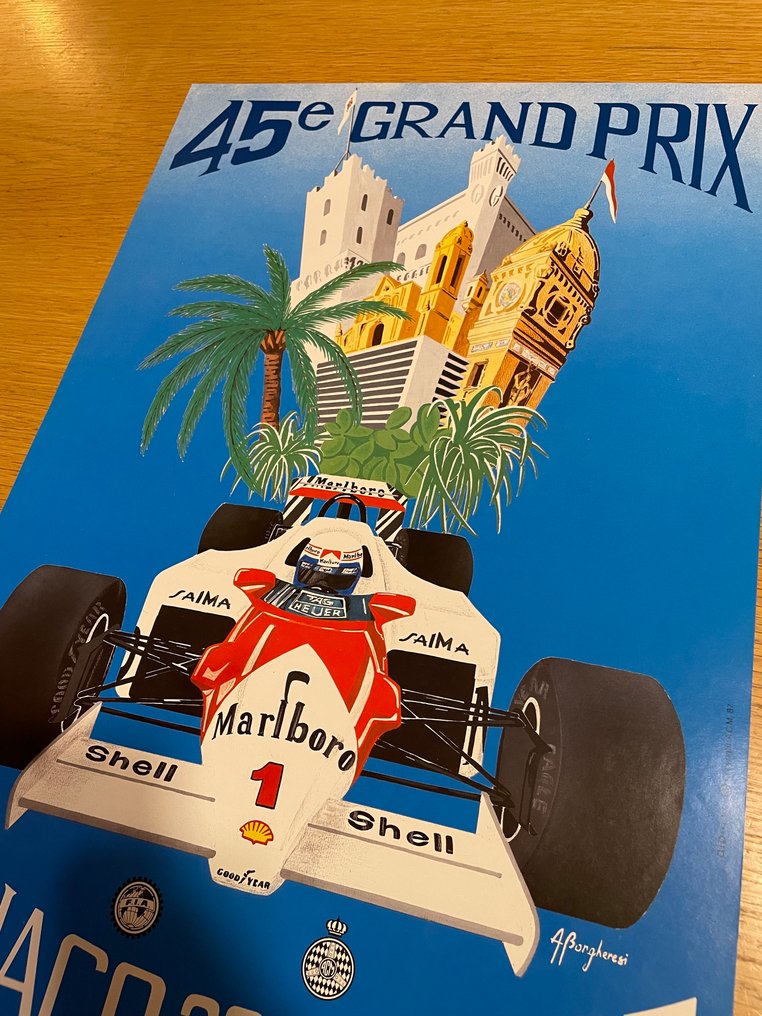 A. Borgheresi - Affiche Officielle Grand Prix Monaco 1987 - Formule 1 #4.3