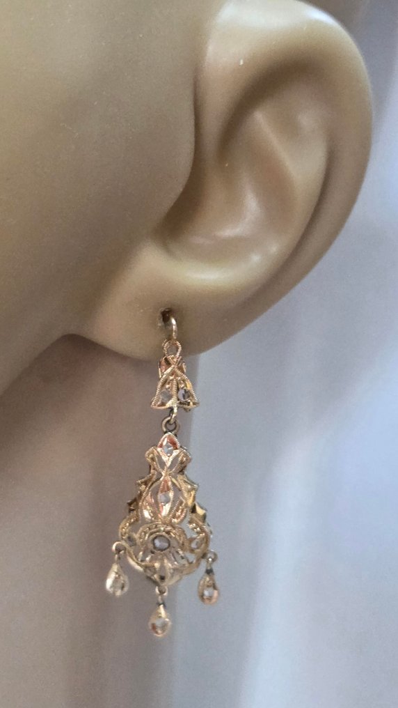 Σκουλαρίκια - 18 καράτια Κίτρινο χρυσό -  0.29ct. tw. Διαμάντι (Φυσικό)  #2.1