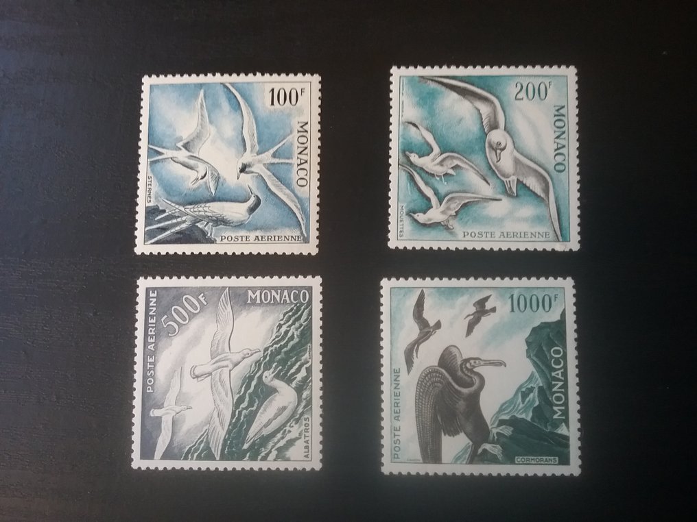 摩纳哥 1955 - 摩纳哥邮票。完整系列“海鸟”1955 - YVERT ET TELLIER #1.0