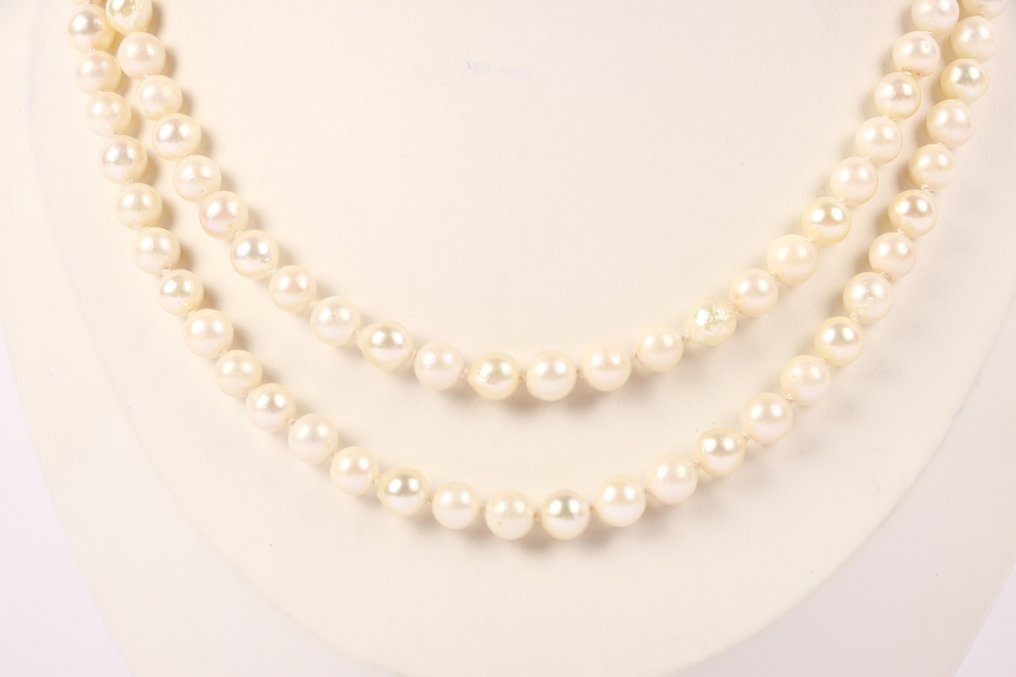 项链 - 14K包金 白金 珍珠 - 红宝石 - 中世纪经典 #2.1