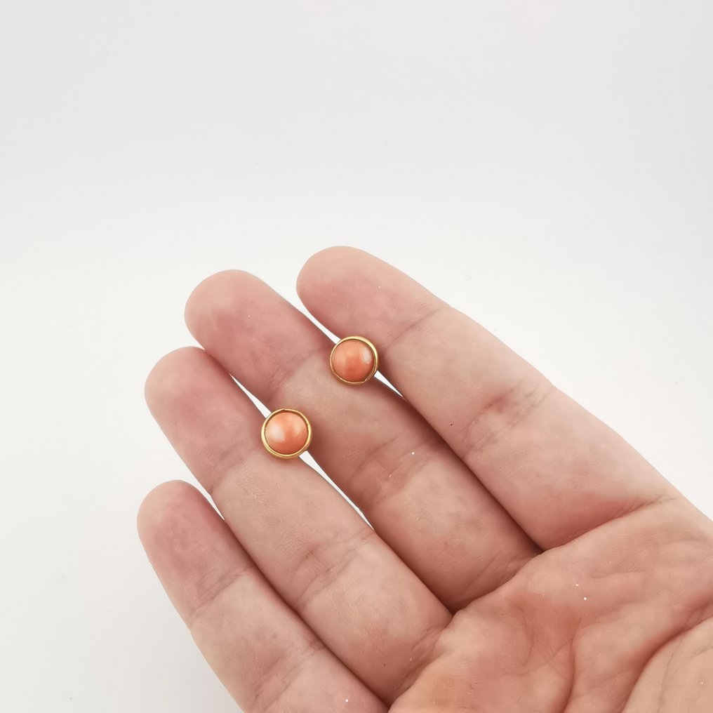 Korall - Ezüst - Drop fülbevaló - olasz kézművesség #4.3