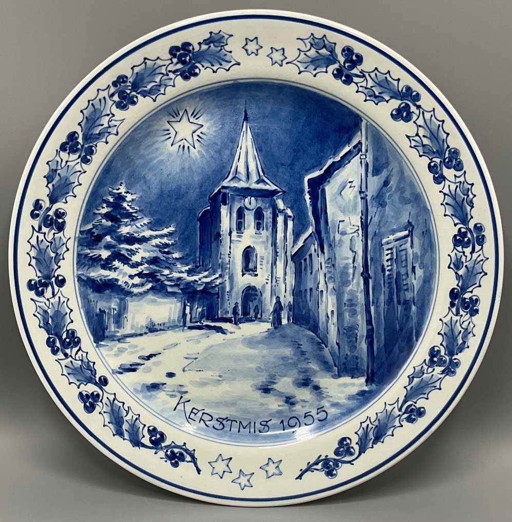 De Porceleyne Fles, Delft - Plate - Earthenware - Christmas 1955 #1.0