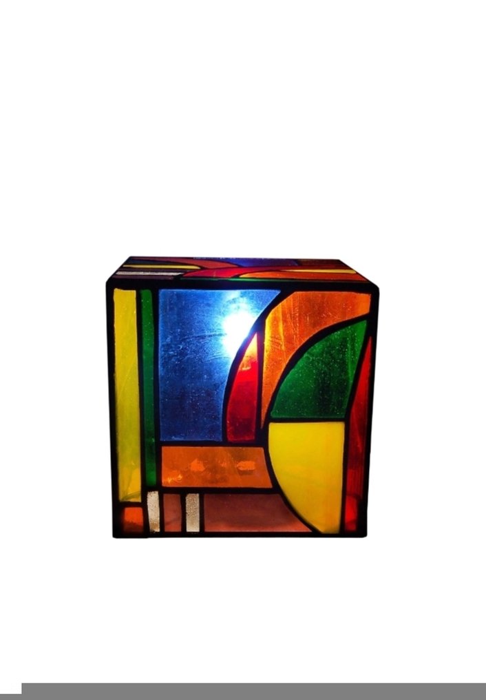ADM - Lamp - Stained glass - Cube Kandinsky #2.1
