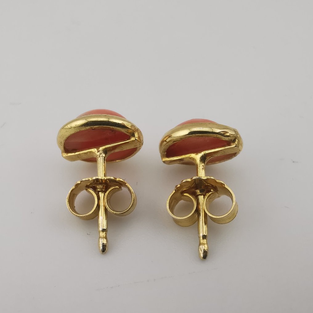 Korall - Ezüst - Drop fülbevaló - olasz kézművesség #4.3