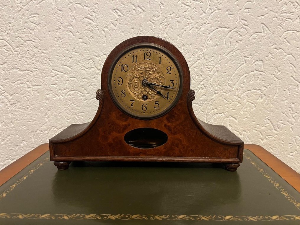 台钟 -  新艺术风格 木, 黄铜, 玻璃, 铬 - 1900-1910 #1.0