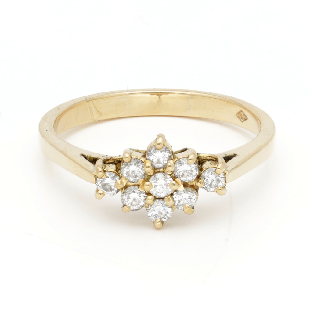 Bague - 18 carats Or jaune Diamant (Naturelle)  #1.0