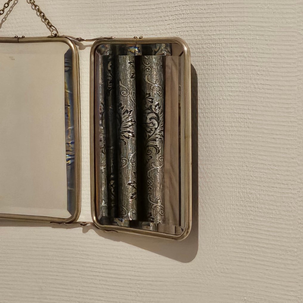 鏡  - 鋼 - 三联式理发师镜子，金属结构 #1.0