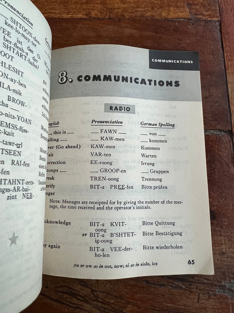 US Army Soldiers German Phrase book / language guide - Airborne - Ranger - D-Day - Liberation of Europe - 1943 #4.3