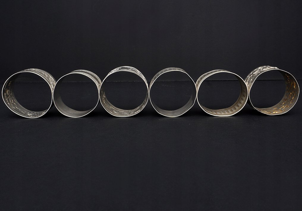 餐巾环 (6) - 法国 约1900年 – 一套6个纯银餐巾环 – Minerva 1级标准（950） – 228克 - .950 银 #2.1