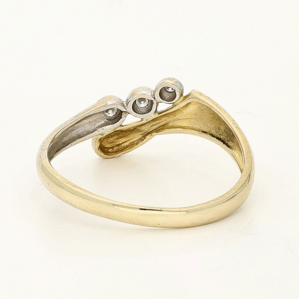 戒指 - 18K包金 黄金, 白金 - 0.10ct. tw. 钻石 (天然) #3.2