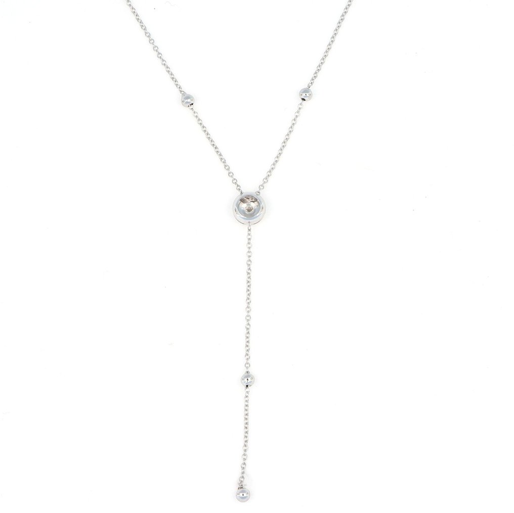 没有保留价 - 吊坠项链 - 18K包金 白金 -  0.18ct. tw. 钻石 (天然)  #3.2