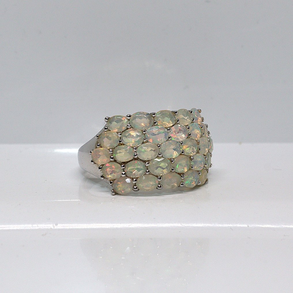 Sem preço de reserva - Anel Prata -  4.65ct. tw. Opala - Maat: 18 mm, #2.1