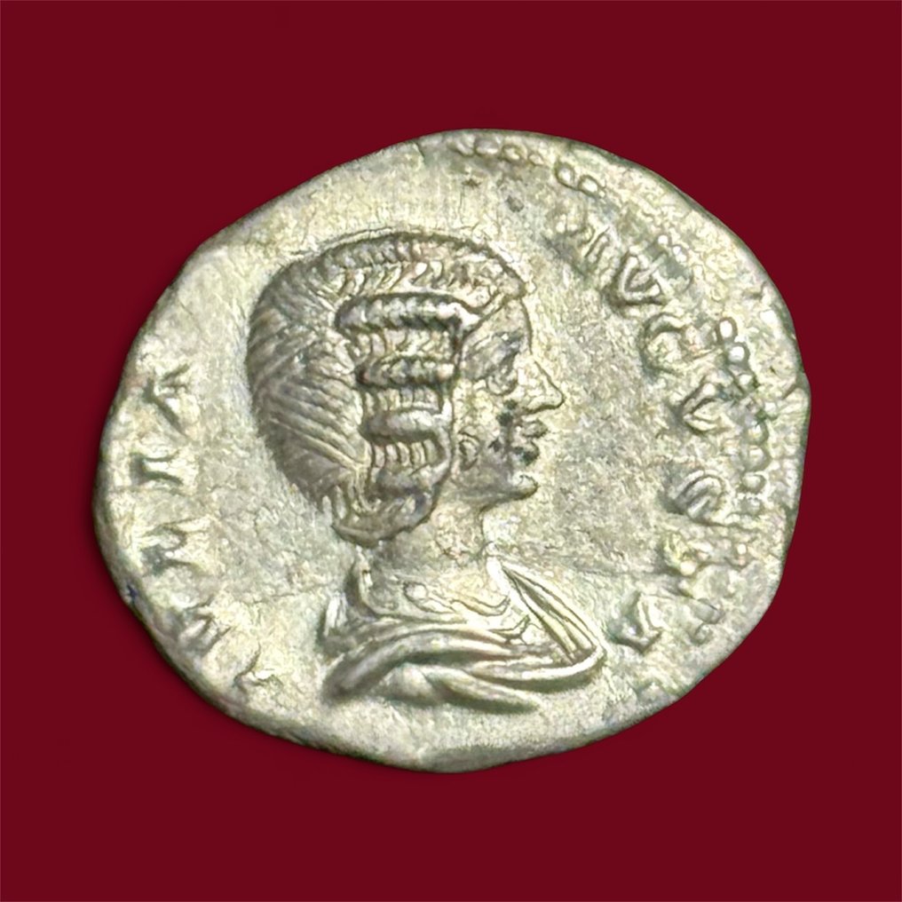 罗马帝国. Julia Domna (Augusta, AD 193-217). Denarius Rome - PIETAS PVBLICA (没有保留价) #1.0
