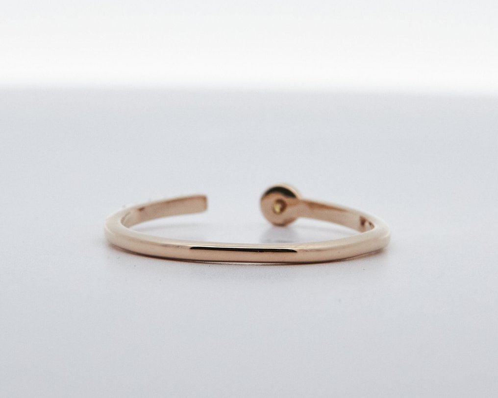 没有保留价 - 戒指 - 14K包金 黄金 -  0.09ct. tw. 钻石 (天然色彩的) #3.2