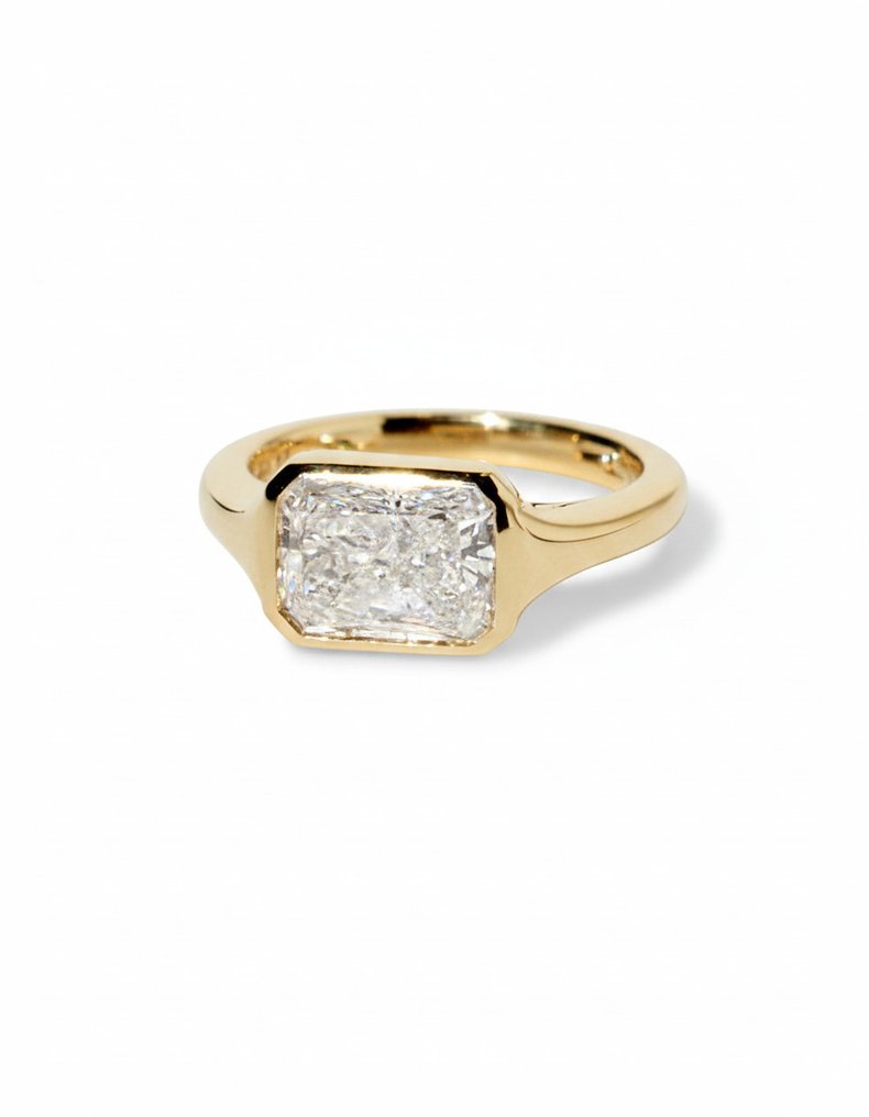 Δαχτυλίδι - 14 καράτια Κίτρινο χρυσό -  3.05ct. tw. Διαμάντι (Εργαστηριακής καλλιέργειας) #1.0