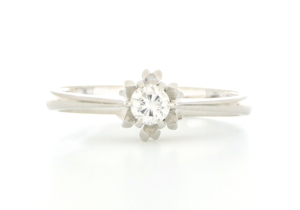 沒有保留價 - 戒指 - 18 克拉 白金 -  0.20ct. tw. 鉆石 (天然)  #1.0