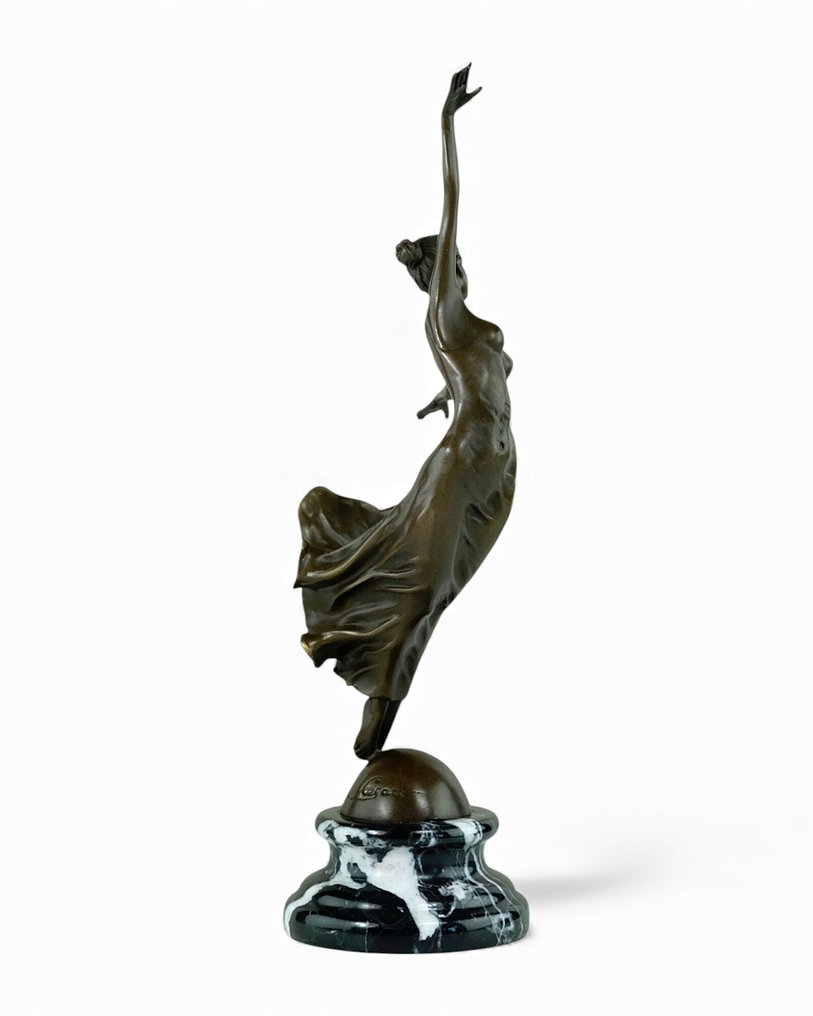 Césaro - 雕塑, Graceful Dancer - 35 cm - 黄铜色, 大理石 #3.2