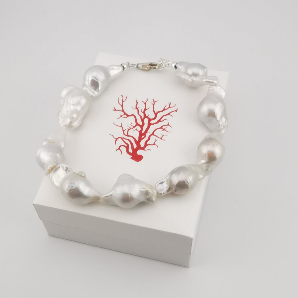 Gyöngy - Ezüst - Karkötő - olasz kézművesség #3.2