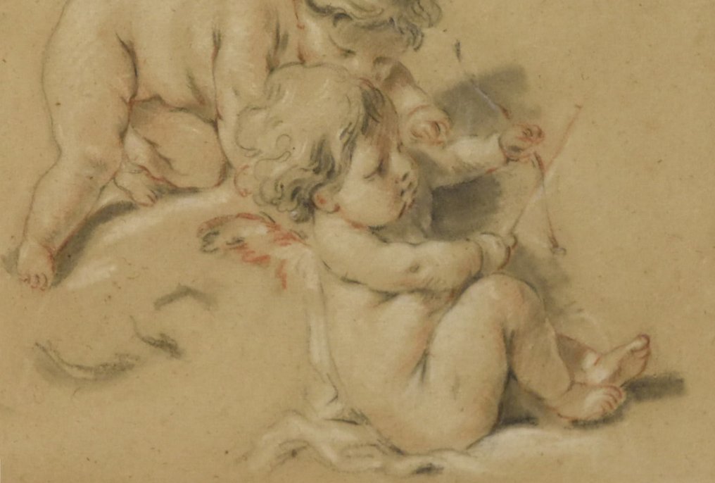 École de François Boucher (1703-1770) - Deux putti jouant #3.2