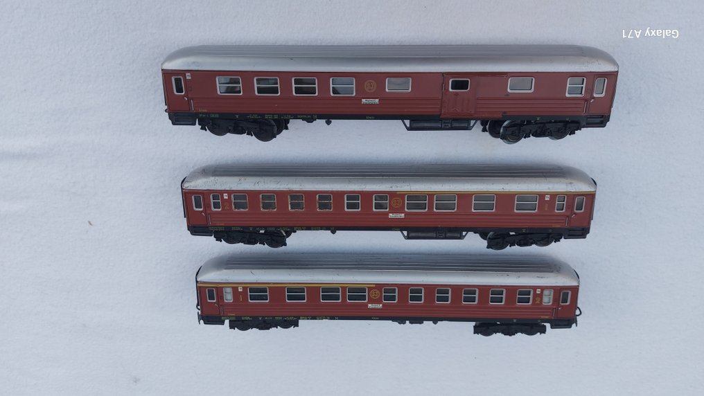 Märklin H0 - 4030/4031 - 模型客運火車 (3) - 两节客车和一节带行李区的客车。 - SJ #2.1