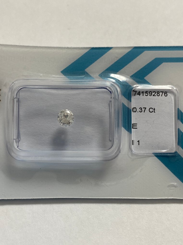 没有保留价 - 1 pcs 钻石  (天然)  - 0.37 ct - 圆形 - E - I1 内含一级 - 国际宝石研究院（IGI） #1.0