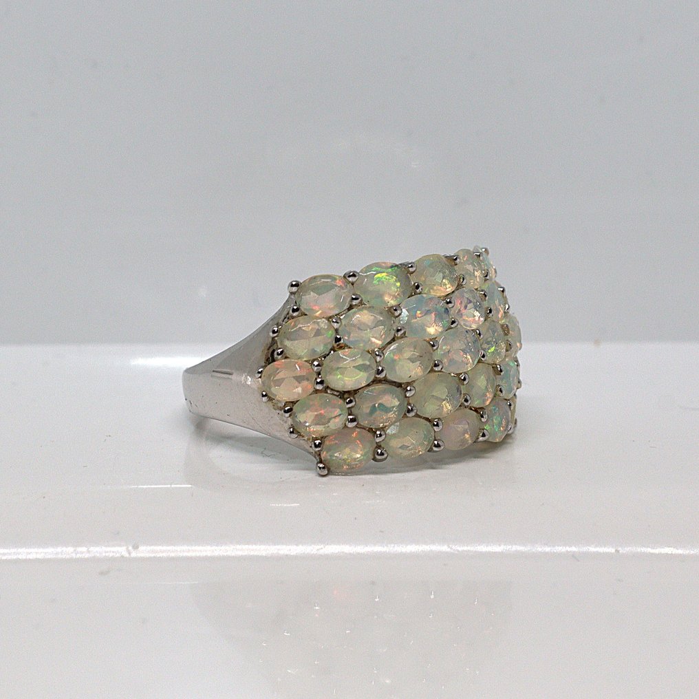 Sem preço de reserva - Anel Prata -  4.65ct. tw. Opala - Maat: 18 mm, #3.2