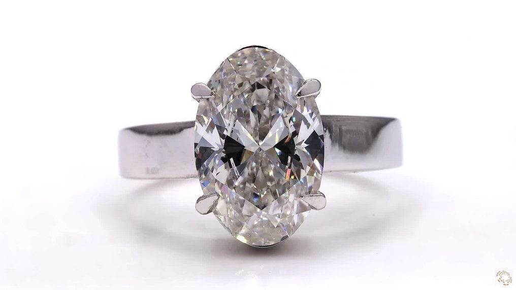Ring - 18 kt. White gold - 4.02ct. tw. Diamond (Lab-grown) #1.0
