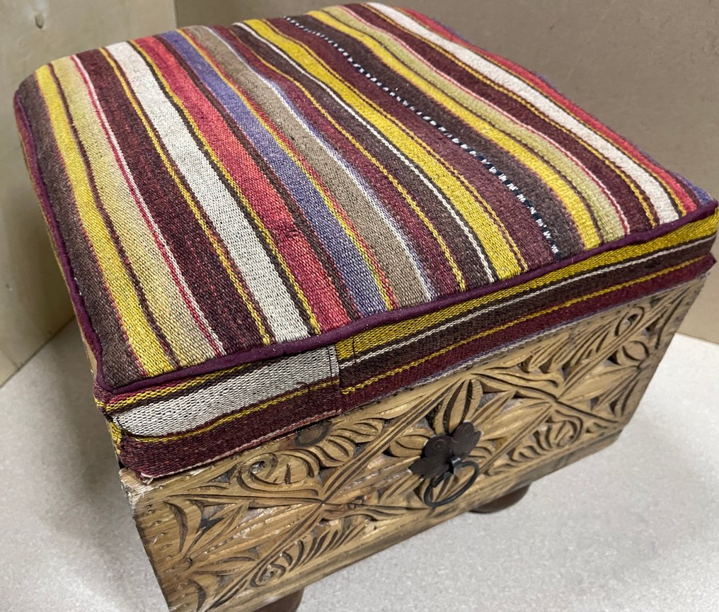 Kelim rug with storage space - handwoven - unused - wool - colorful kelim - new - unused - Rug - 45 cm - 45 cm #2.1