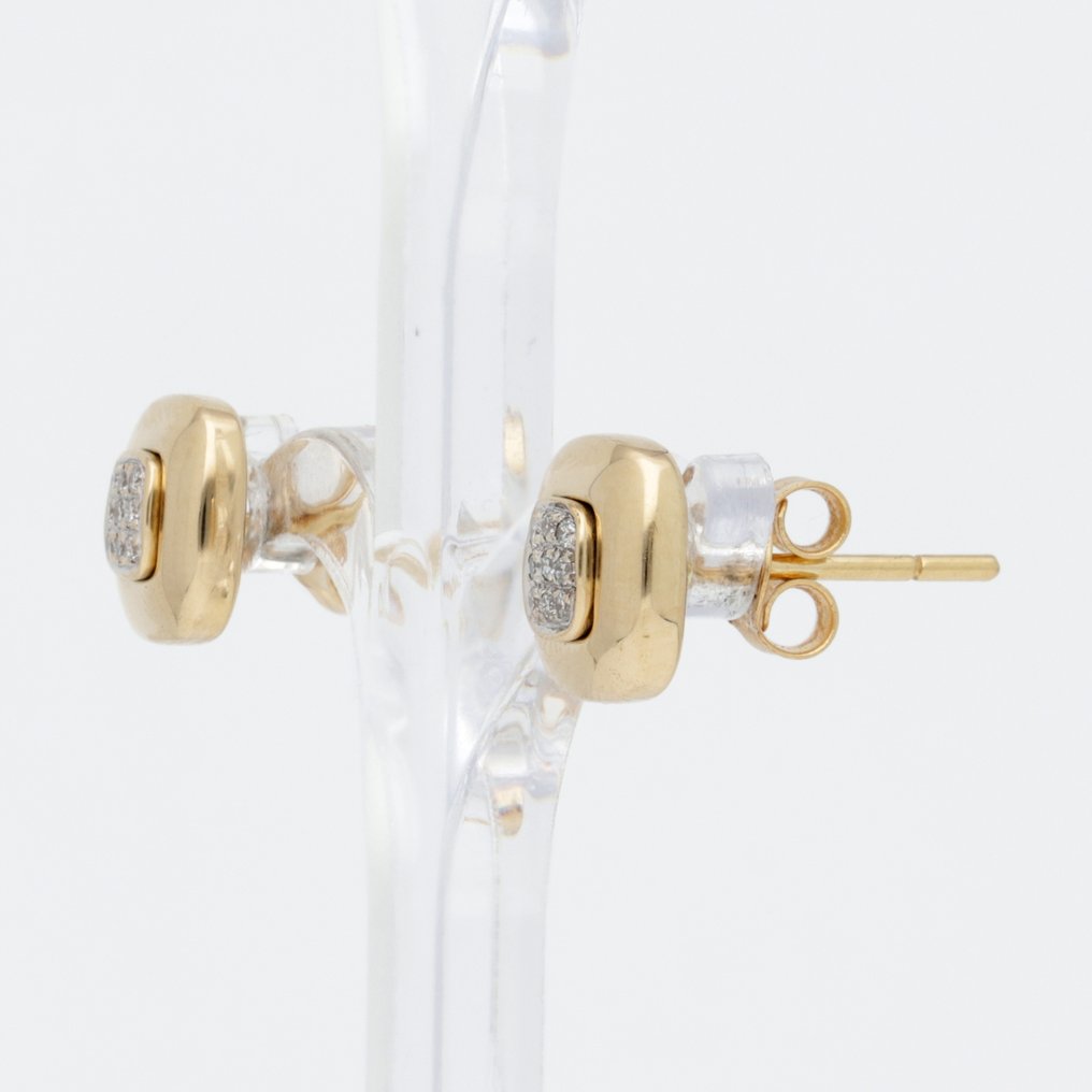 耳環 - 18 克拉 黃金 鉆石 (天然)  #2.1