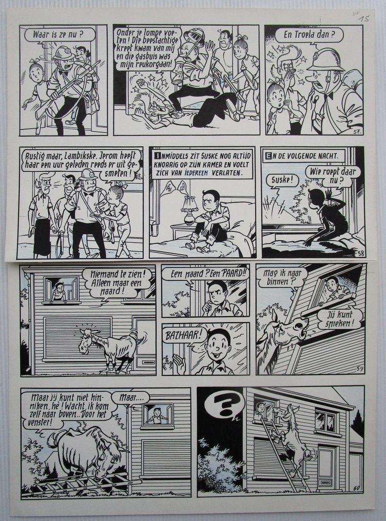 Paul Geerts - 1 Original page - Suske en Wiske - Het Ros Bazhaar - 1974 #1.0