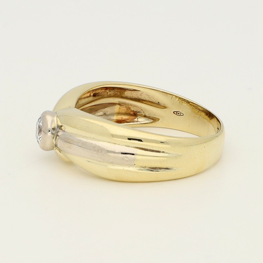 Bague - 14 carats Or jaune, Or blanc Diamant (Naturelle) #2.1