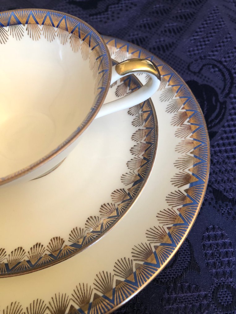 KPM Krister; Winterling Kirchenlamitz - Coffee set (15) - Porcelain, Gold plated - 5 gold-plated sets #2.1