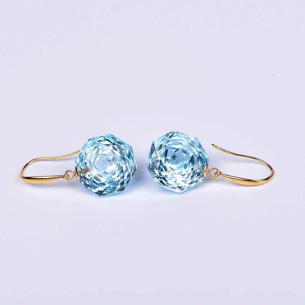 沒有保留價 - 耳環 - 18 克拉 黃金 黃玉 - ALGT 认证 #1.0