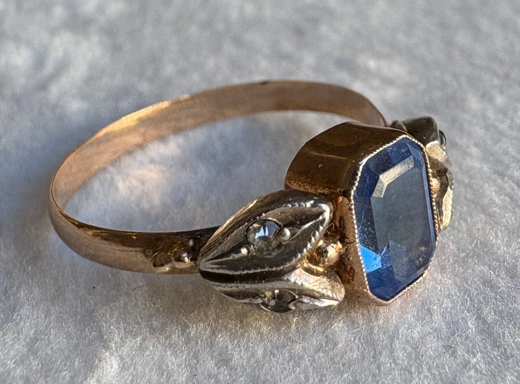 Ring - 18 kraat Gulguld, Sølv Topas - Diamant #3.2