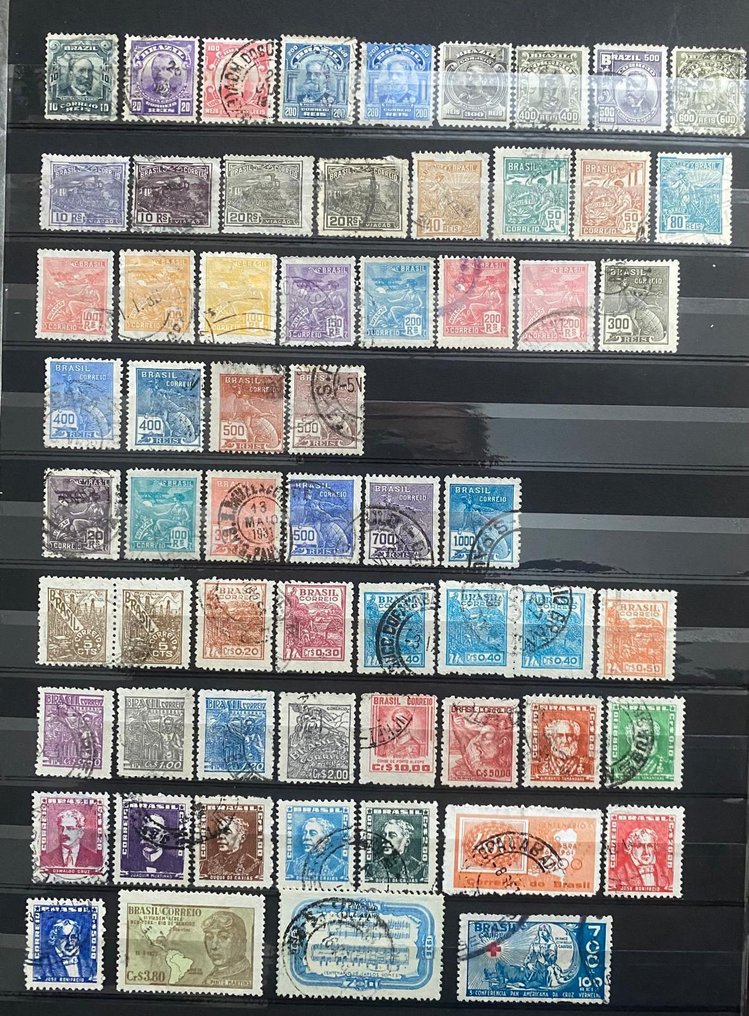 Zuid-Amerika 1861/1940 - Zuid-Amerika 1861-1940, Gebruikt, Verzegeling, collectie 1861 Numeral set, 1866 Dom Pedro compleet - Michel BR 22, Stamp Number BR 40, Yvert et Tellier BR 22(A), Stanley Gibbons BR 28, RHM BR 22 #3.2