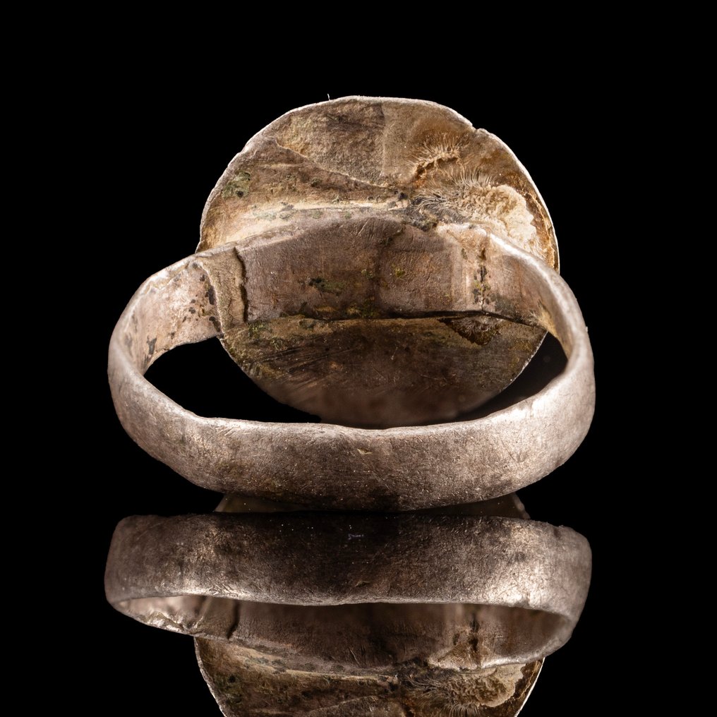 中亚的 银色魔法戒指，镌刻有护符方格  (沒有保留價) #2.1