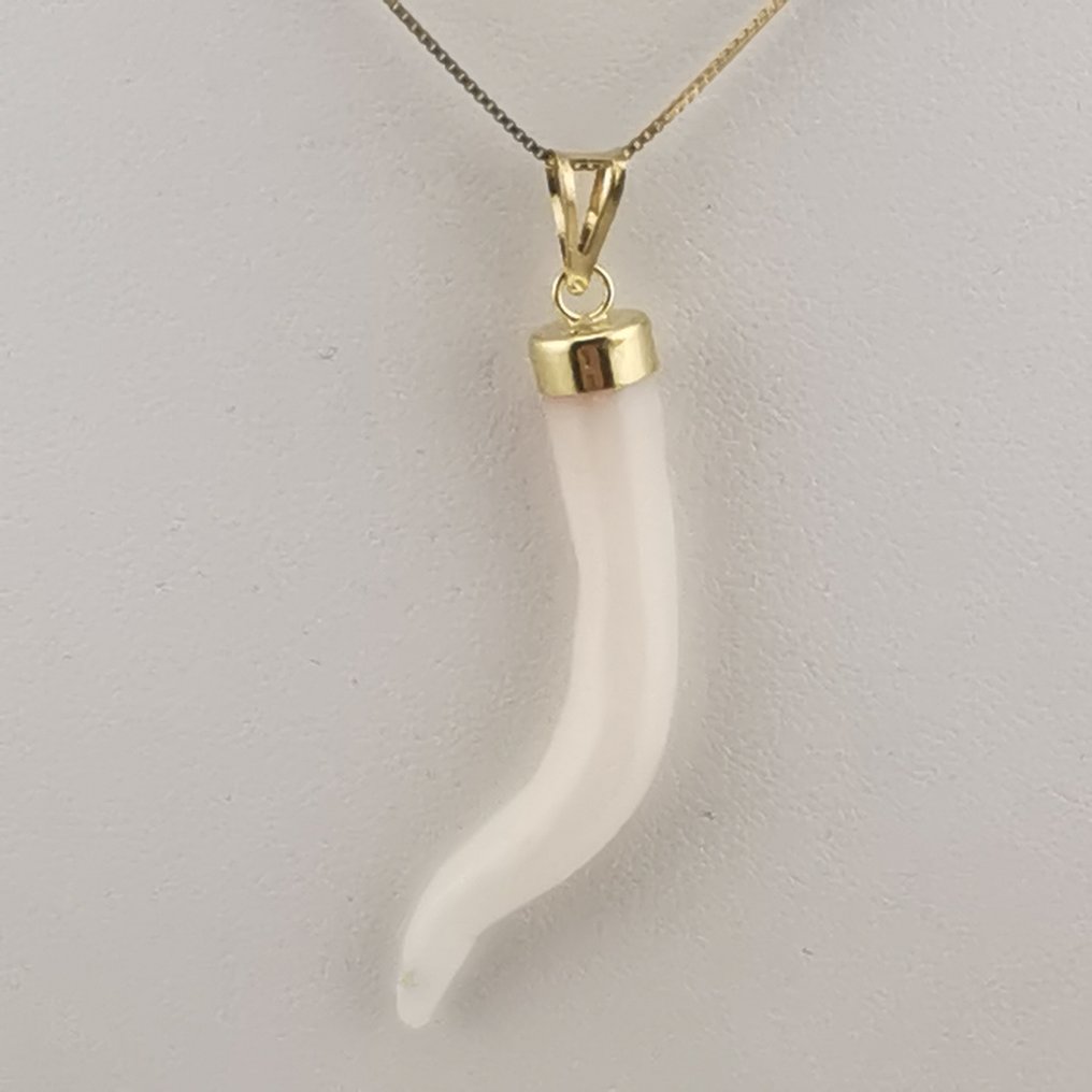 Corallo - Argento - Collana con ciondolo - intagliato a mano #2.1