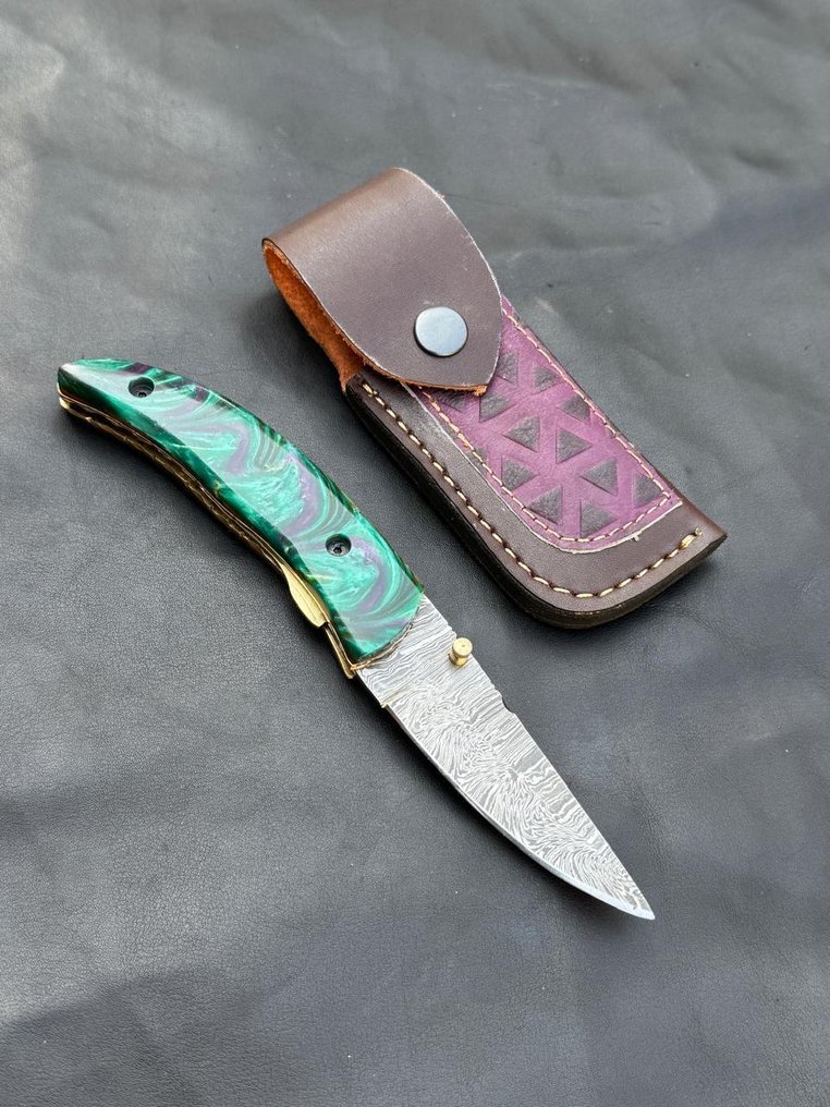 Μαχαίρι κουζίνας - Μαχαίρια κουζίνας - πτυσσόμενο μαχαίρι - Damascus Knife - χειροποίητο μαχαίρι - Liner lock, Risen, - ξύλο - Ασία #3.2