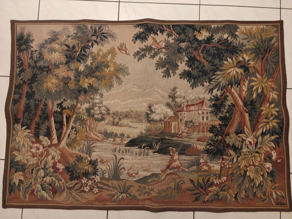 jules pansu Wynnel en Declercq - Tapestry - 91 cm - 136 cm - Landscape of the Loirage #1.0