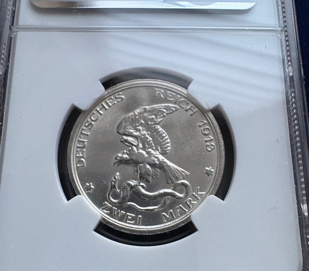 Germany, Empire 2 Mark 1913A – Niederlage Napoleons“ (NGC – UNC Details)  (No Reserve Price) #3.2