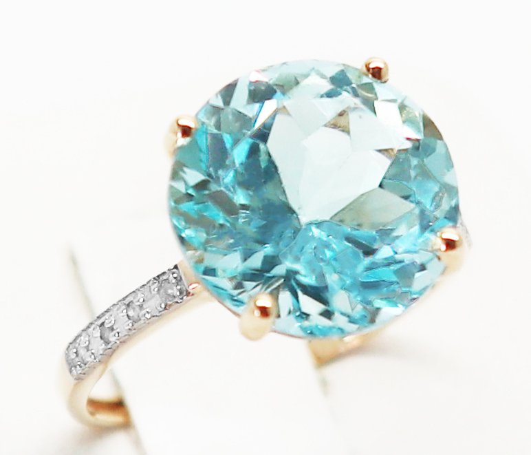 Sans prix de réserve - Bague - 14 carats Or jaune Topaze - Diamant #4.3