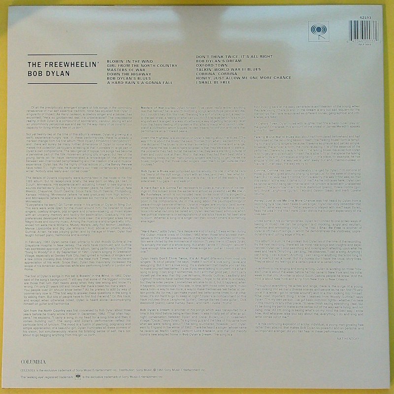 Bob Dylan - The Freewheelin' Bob Dylan (Simply Vinyl Edition 2001) - Άλμπουμ LP (μεμονωμένο αντικείμενο) - Reissue - 2001 #2.1