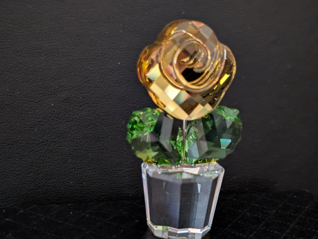 Statue, Swarovski bloem in pot - 4.6 cm - Crystal #2.1