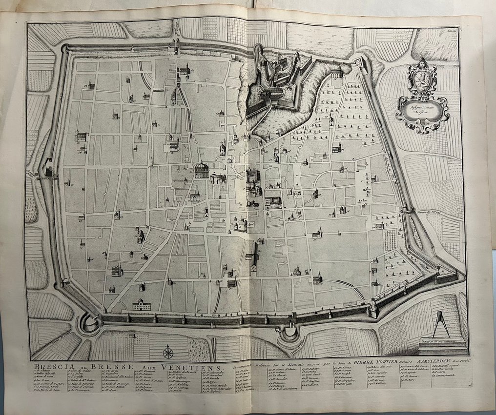 Itália - Lombardia // Brescia; Pierre Mortier (Leida 1661 – Amsterdam 1711) - Brescia ou Bresse aux Venetiens - 1701-1720 #1.0